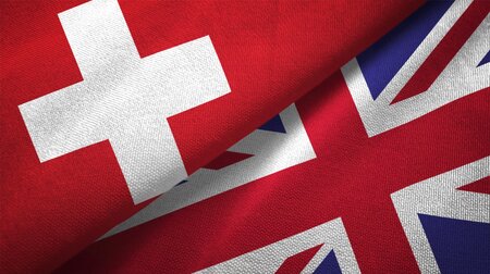 Swiss and UK flag