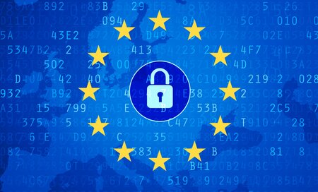 European Union with figures and characters in background